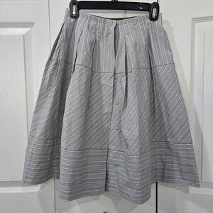 Piazza Sempione Blue and White Striped A-Line Skirt